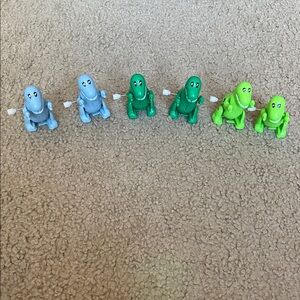 Wind-Up Dinosaur Toy Set - Blue and Green